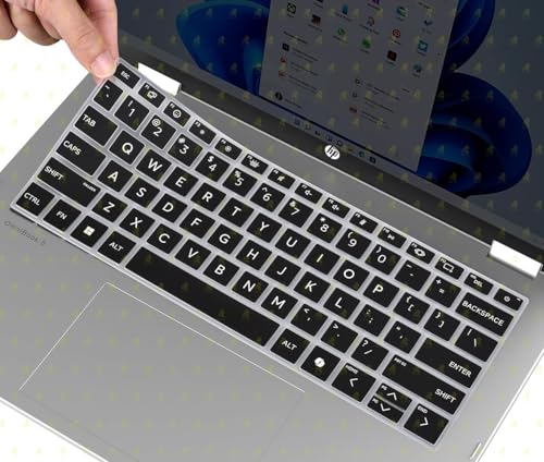 Image of RAYA Silicone Keyboard Cover for HP OmniBook 5 Flip 14inch [ fp0789TU / fp0790TU / fp0690TU / fp0141TU ] & HP OmniBook 7 14inch [ fr0116TU / fr0789TU ] Laptop (Black)