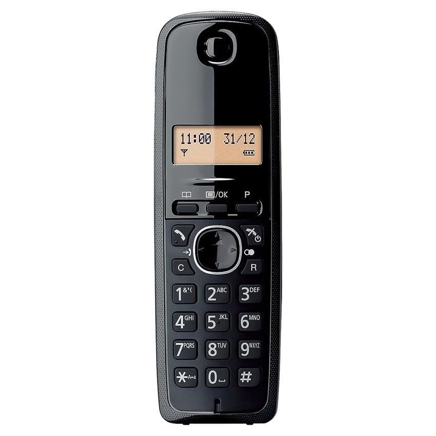 Téléphone sans fil DECT écran LCD noir ergonomique maison bureau fixe