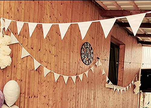 G2PLUS Ghirlanda Di Bandierine 12 Metri In Tessuto – Festoni Colorati Per Decorazioni Feste Compleanno, Matrimonio E Giardino