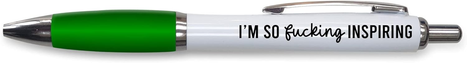 Funny Novelty Push Pen Gift | Ballpoint Pens Work Colleague Leaving Work Present | I'm So Inspiring | Funny Joke Stationary | PP38