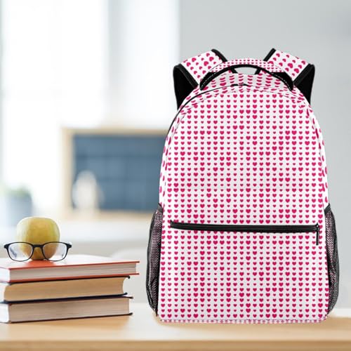 Sac à dos d'école imprimé cœur sans couture multicolore 40cm
