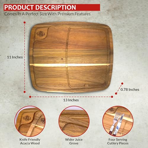 Set de 2 Tablas Rectangulares para Steak en Madera de Acacia miniatura 4