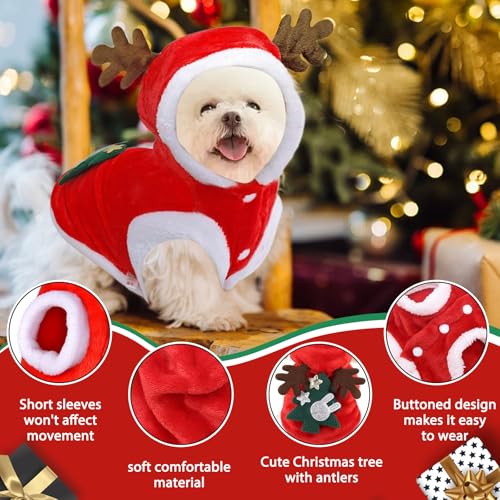 Hundekostüme Weihnachten Elchkostüm, Haustier Weihnachtskostüm, Katzen Kleidung Weihnachtens, Katze Hund Weihnachtskostüm, Hundebekleidung für Winter Frühling Weihnachten (S)