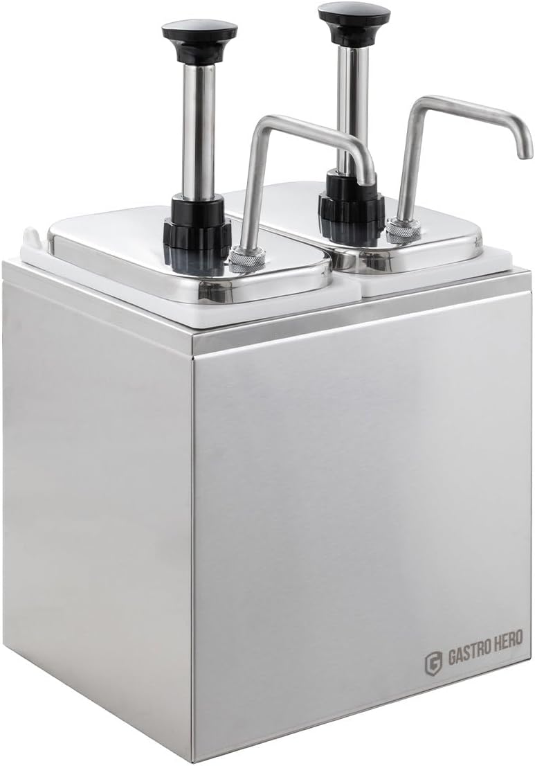 2-Liter Sauce Dispenser - Stainless Steel Dosing Pump by GastroHero