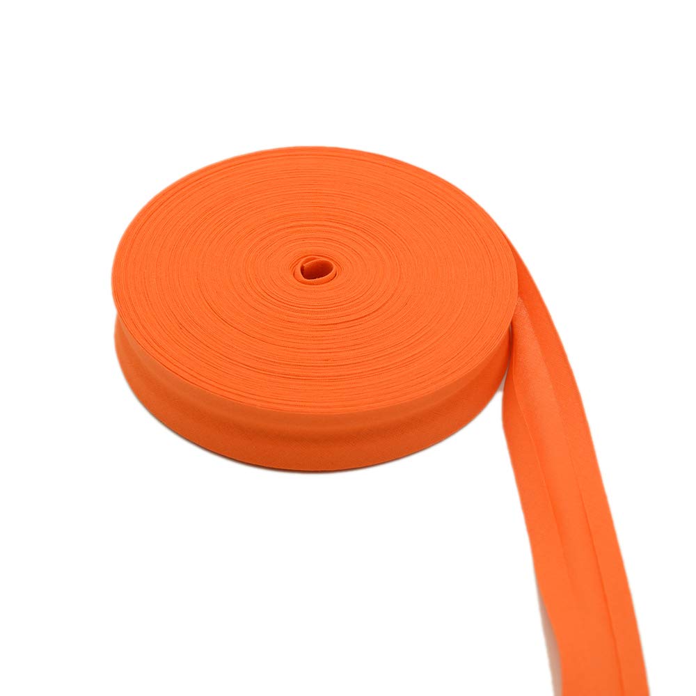Mangocore 100% Cotton Bias bindnig Tape,Size: 25mm, Width:1",2.5cm,30yds Various Color,DIY Garment Accessories wholesales (Orange)