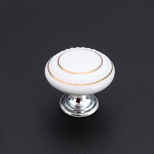 Vista 10 de HUAMULAN 15 pomos de cerámica brillante con botón redondo de hongo, vestidor, tiradores vintage, manijas de puerta, armario, cajón, diámetro de 1.5