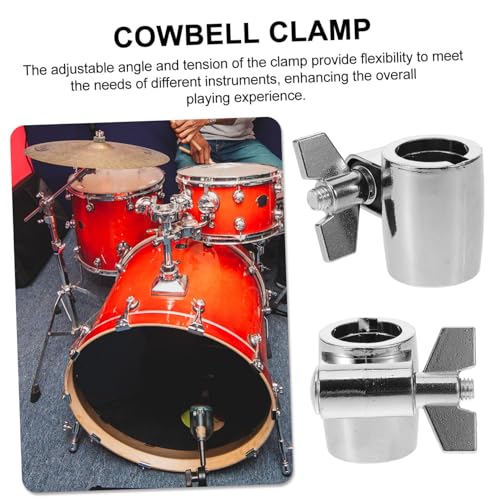 Abrazadera de montaje para cowbell para bombo, soporte versátil para percusión, hardware para batería duradero miniatura 2