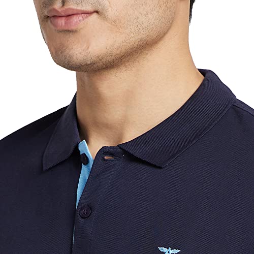 Image of Park Avenue Slim Fit Pure Cotton Print Pattern Polo Neck Casual T-Shirt