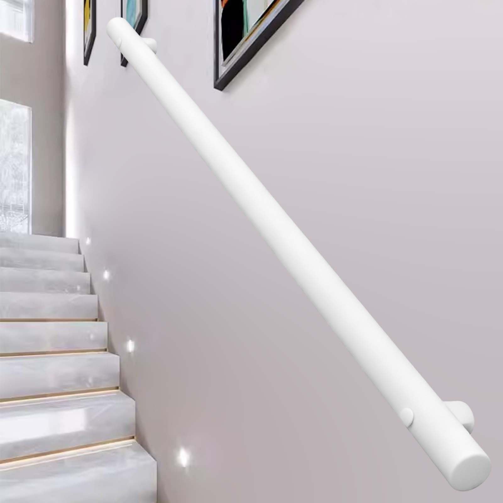 Fkxsxaz Stainless Steel Handrails For Indoor Stairs, Interior Exterior Staircase Handrail Banister Rail Support Kit, Non-Slip Stair Railing Grab Bar(19Ft/570Cm)