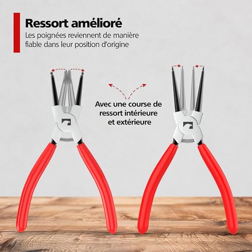 Pince à circlips interne et extérieur à embouts de précision - 4
