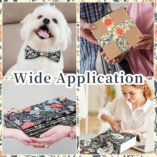 image for Hahafelt 10 Pcs 20''x20'' William Morris Flowers Quilting Fabric Bundl