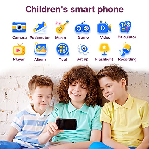 Pthtechus Kids Phone For Boys Girls, 3.8 "Touch Screen Toddler Phone Toys With Fun Camera 16 Games Mp3 Music Player Audio Recorder Pedometer Flashlight Alarm Clock Children Phone Gift For Ages 4-14 #TOP1