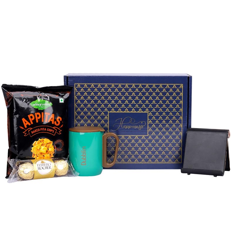 The Gift Tree Gift Hamper Travel Mug and Snacks Box | Gift for Christmas, New Year, Birthday, Friends, Corporate, Clients, Men & Women-image-14