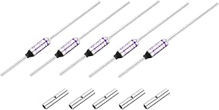 MECCANIXITY 5 Pcs Metal Temperature Thermal Fuse SF152Y 157 °C 314.6 °F 15A 250V Cutoff Thermal Fuse with 10 Pcs BN1.25 Bare Terminal Butt Connector for Motor Transformer Electric Industrial