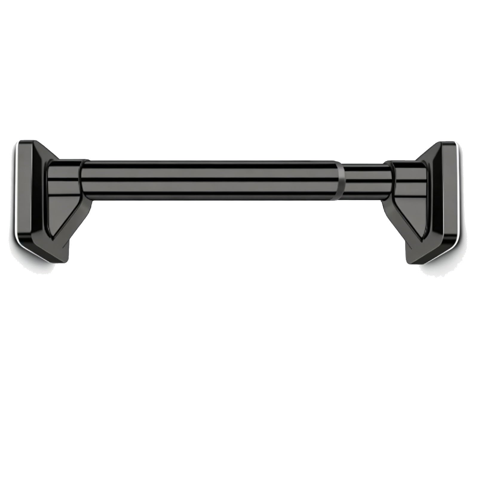 Curtain Rods No Drilling, Shower Curtain Rods Tension with Grip End Caps, Adjustable for Laundry Room, Patio, Balcony(Black,310-360cm/122-142in)