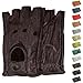 Produktbild German Wear Driving Halbfinger Fingerlose Autofahrer-Handschuhe Lederhandschuhe (Dunkelbraun, 10=XL)