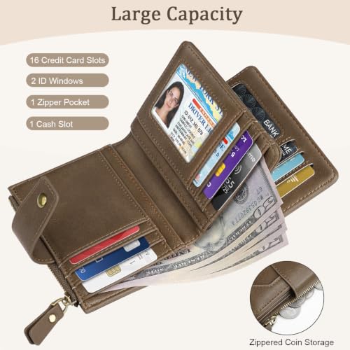 Image of Small Womens Wallet Billfold RFID Credit Card Holder Ladies Purse