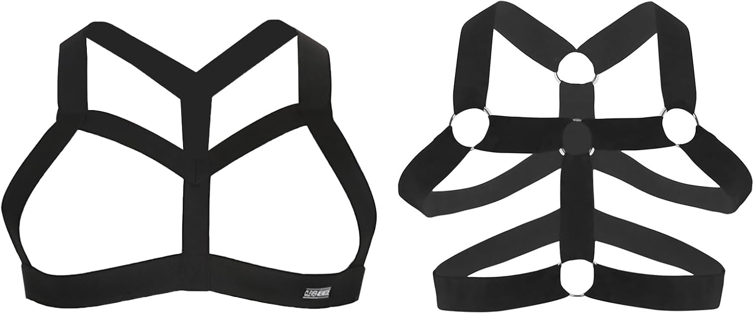 Mens Harness Belt Nylon Elastic Body Shoulder Strap Sexy Halter Club Wear Cosplay Costume