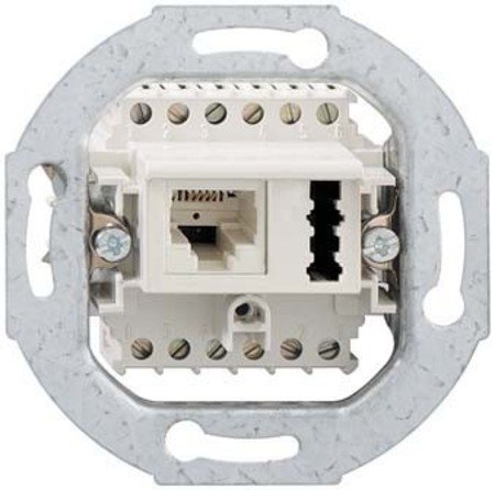Prise 1 x IAE/uAE F Rutenbeck encastrable, finition blanc polaire