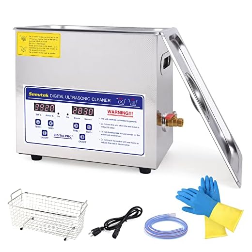 Seeutek Professional Ultrasonic Cleaner 6.5L with Digital Timer and Heater 304 Stainless Steel for Jewelry Rings Diamond Watch Glasses Circuit Board Dentures Small Parts Dental Instrument