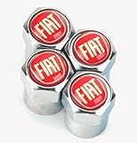 fiat punto 188 alufelgen 14 zoll gebraucht Gewölbtes 3D-Effekt-Logo. Fiat-Reifenventil-Staubkappen in Chrom und Rot 500, Abarth, Punto, Panda usw.