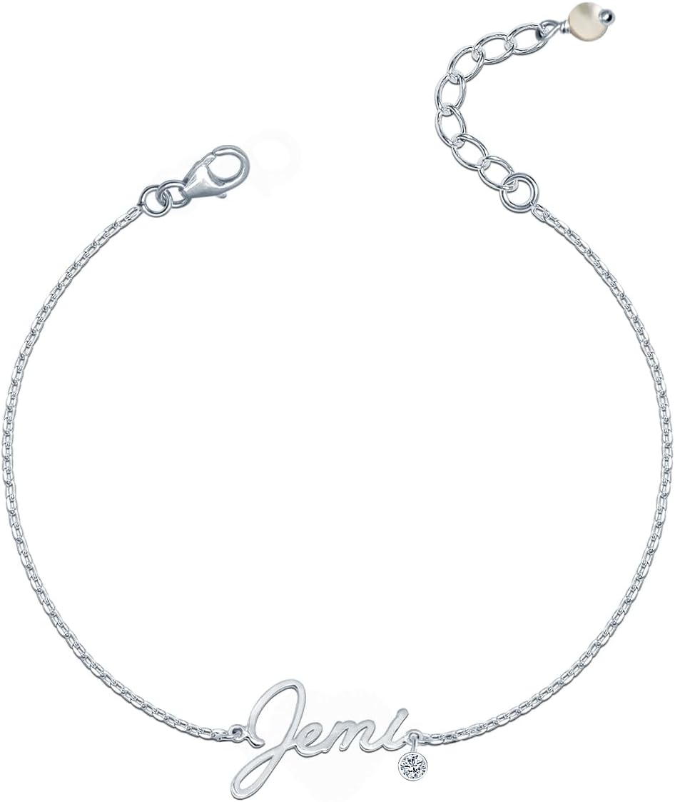 LeCalla Personalized Name & Initial Anklet for Women | Customized Womens Foot Bracelet Anklet | Custom Jewelry Gift for Wedding, Anniversary, Christmas