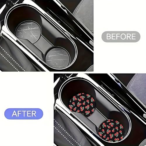 2pcs Cute Litter Cherry Portavasos para Carro miniatura 6