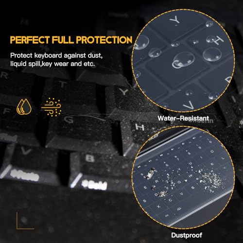 17.3 inch Laptop Keyboard Cover Protector Universal for 17" 17.3" HP DELL Lenovo Acer ASUS Laptop Notebook, Ultra Thin Waterproof Dustproof Silicone Protective Skin -Clear