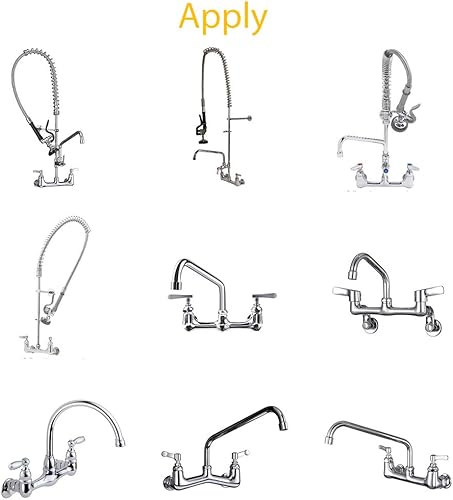 Miniatura 7 de KWODE Kit de instalación de grifo de montaje en pared comercial, juego de montaje en pared para grifo de cocina comercial de acero inoxidable y