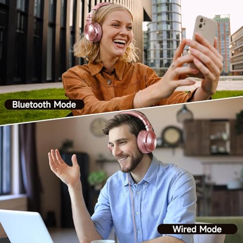 Image of OneOdio Pro C Wired & Wireless Over-Ear Headphones, 110H, 50mm Drivers | Wired 3.5mm and wireless Bluetooth modes with 110H playtime, 50mm drivers and HD mic for PC, podcast and studio work