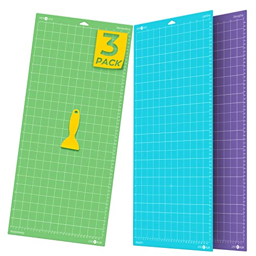 HTVRONT Cutting Mat, 3 Pack Cutting Mat 12x24(Standard, Light, StrongGrip)