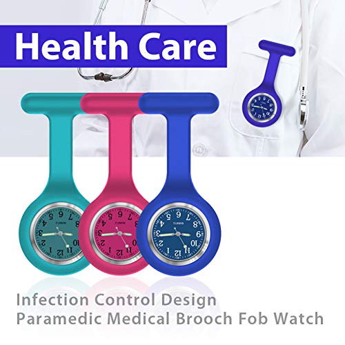 Nurse Watch,Nurse Fob Watch,Nursing Watch,Clip Watch,Lapel Watch,Nurse Fob Watch With Second Hand,Clip On Nursing Watch (Dark Blue Rose Navy) #TOP3