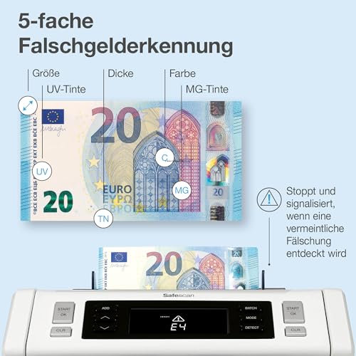 Geldzählmaschine Safescan 2265 für gemischte Euro-Banknoten