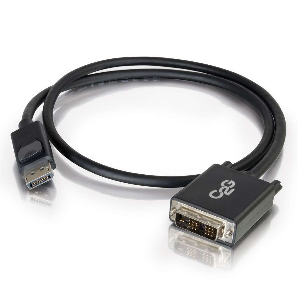 C2G Cable adaptador DisplayPort macho a DVI-D Single Link macho de 2 m, negro - Adaptadores de cable de vídeo (negro, 2 m, DisplayPort, DVI-D, 1920 x 1200 Pixeles, Negro, Macho/Macho)