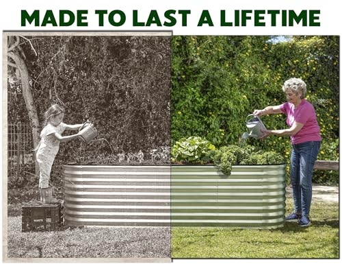 Galvanized Raised Garden Beds Outdoor // 6×2×2 ft Planter Raised Beds for Gardening, Vegetables, Flowers // Large Metal Garden Box (Silver) // Patented Tool-Free Design - Thumbnail 4