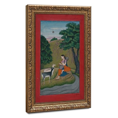 Peinture Ragamala décoration murale bureau salon toile Ragini Todi WCYB