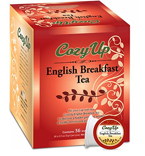 Cozy Up 36-Count English Breakfast Black Tea Pods Compatible with Keurig K-Cup Brewers