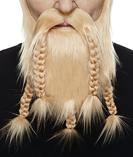 Mustaches Self Adhesive, Novelty, Viking Dwarf Fake Beard, False Facial Hair, Costume Accessory