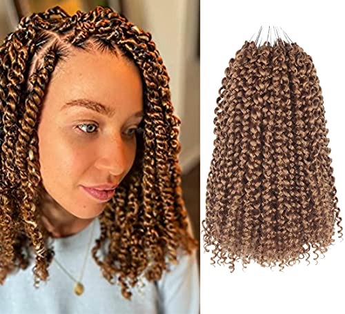 WUDAS 7 Packs Passion Twist Hair 12 Inch Water Wave Crochet Hair for Braiding Short Passion Twist Crochet Hair for Butterfly Locs (7Pac.27#)