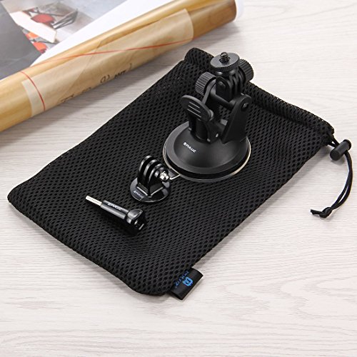 Puluz Car Suction Cup Mount With Screw Tripod Mount Adapter Storage Bag For Gopro Hero4 / 3+ / 3/2 / 1 #TOP5