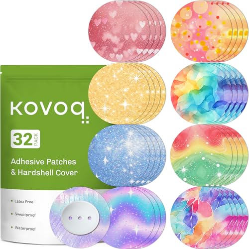 32 Pack Dexcom G7 Overpatches with Reusable Hardshell Cover (Shine Shimmer)