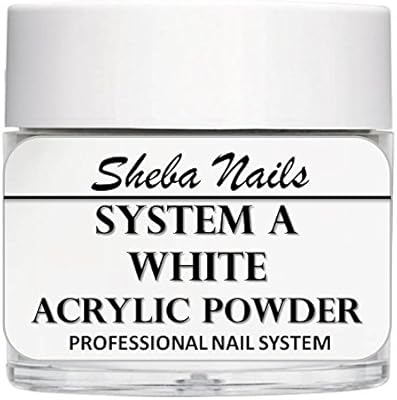 SHEBA NAILS System A Acrylic Nail Powder WHITE- 16oz Jar