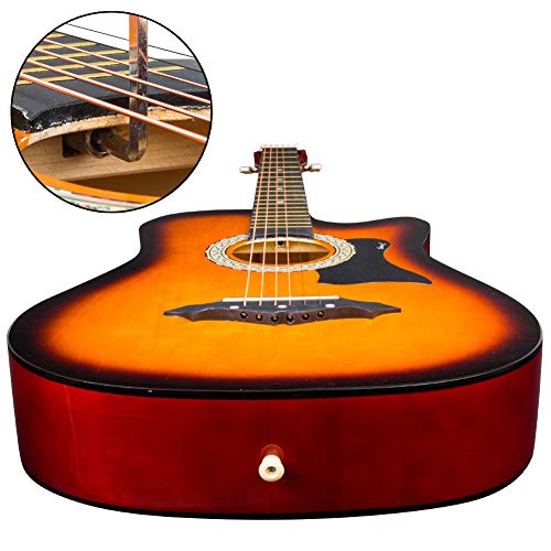 Image of JUAREZ 96.52 cm (38 Inch) Acoustic Guitar with Dual Action Truss Rod, JRZ38C-CTR-3TS Bag, Picks, Allen Key, Extra String Set, 3TS Sunburst