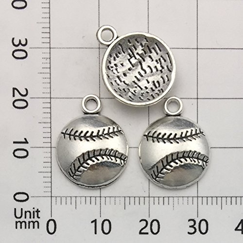 Ball Sports Charms-60Pcs Alloy Ball Games Baseball Sports Charms For Crafting Diy Necklace Earrings Bracelet Jewelry Making Accessaries (M130) #TOP4