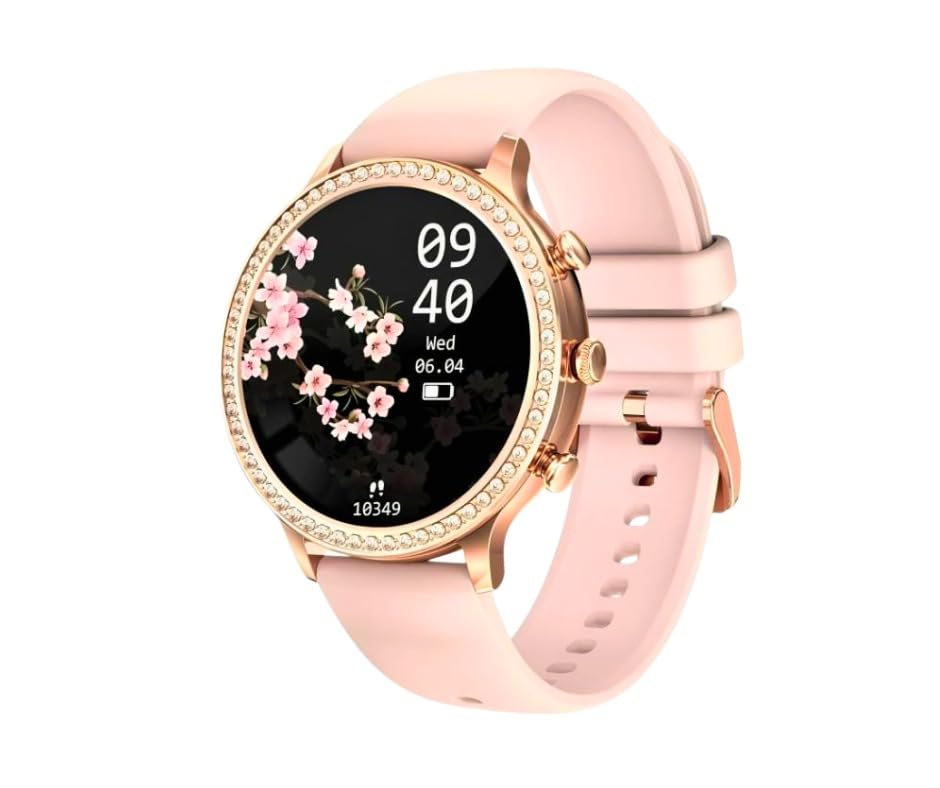 Rosegold Diamond Strap Gen9 with 2 Straps with Big Gold Dialer Watch,1.2" Dial Display Girls & Women Bluetooth Calling Smart Watch, Health Suite, Voice Assistance All-Day Activity Track Steps-image-25