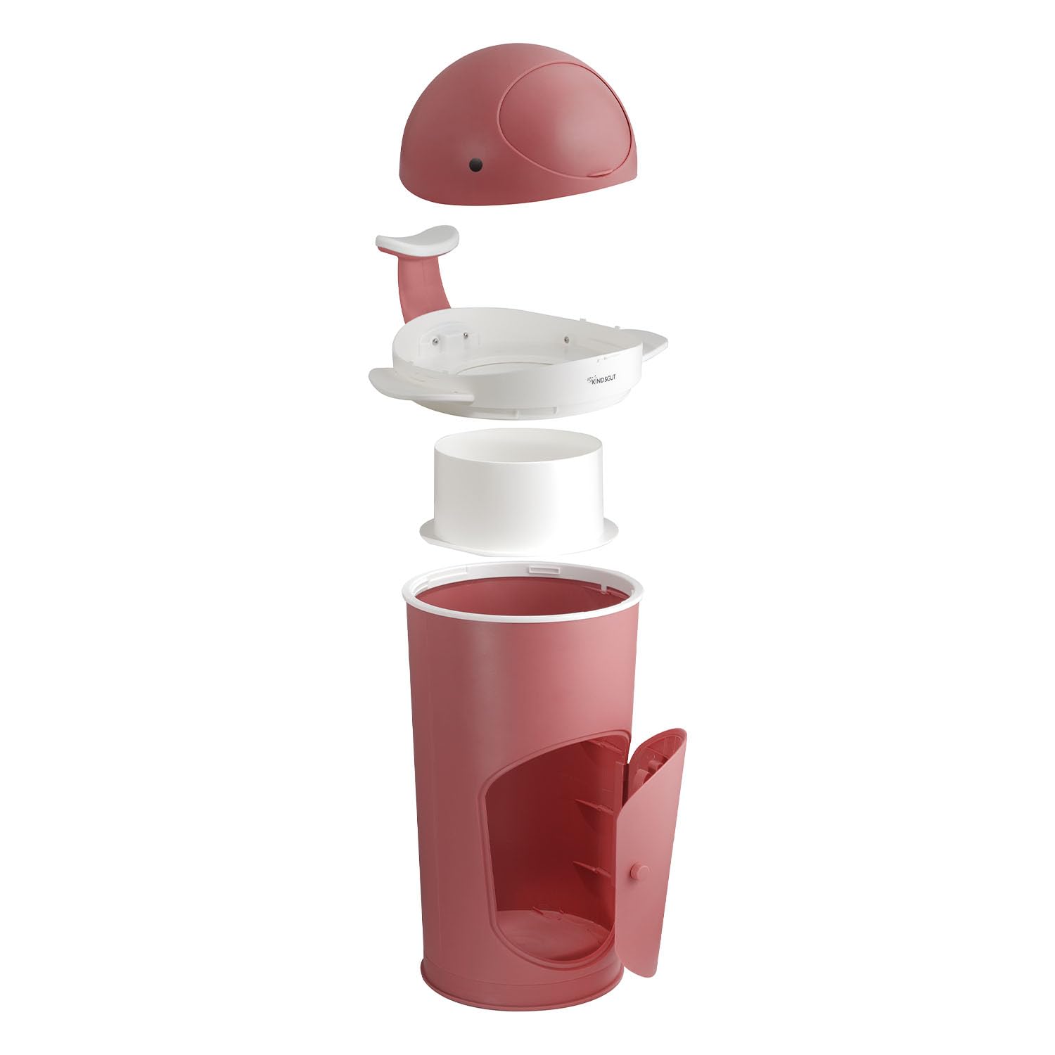 Kindsgut Papelera para pañales Ballena Rosa Vieja Incl. lámina Tubular, a Prueba de olores Gracias a la Doble Tapa antiolores, fácil de Limpiar, Materiales respetuosos con el Medio Ambiente