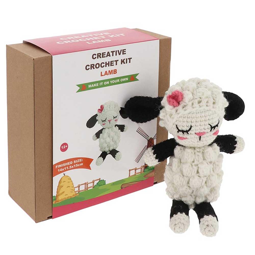 That's Crackers! Pretty Lamb | Complete Crochet Craft Kit for Adults