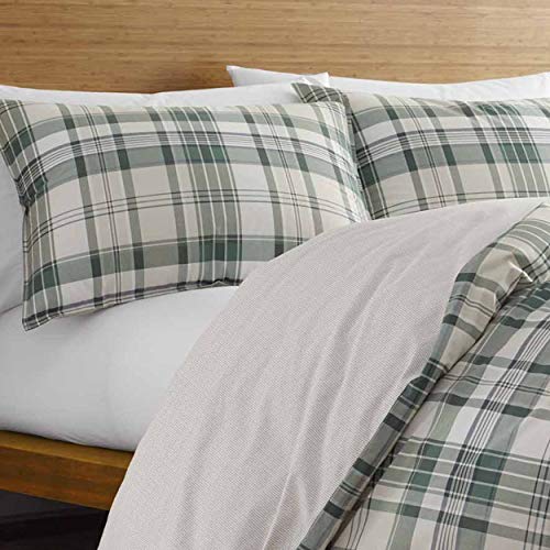 Eddie Bauer - King Duvet Cover Set, Cotton Reversible Bedding with Matching Shams, Plaid Bedding Set (Timbers Evergreen, King) by Eddie Bauer - Image 3