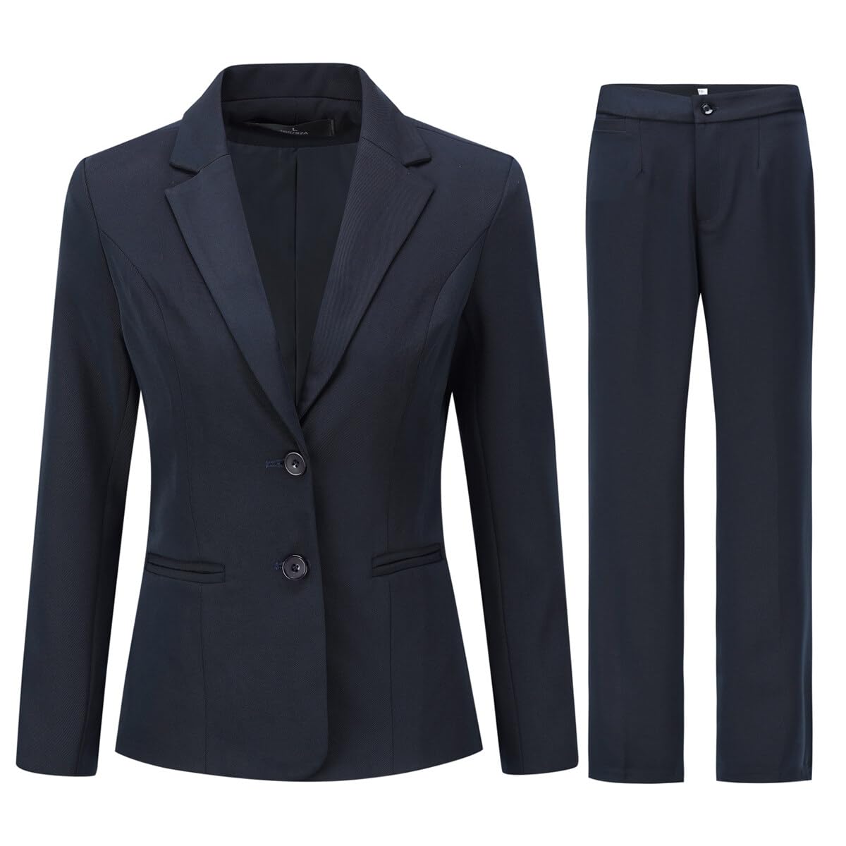 YYNUDA Hosenanzüge für Damen Fallendes Revers Zwei Einreiher Slim Elegant Taillierter Business Hosenanzug