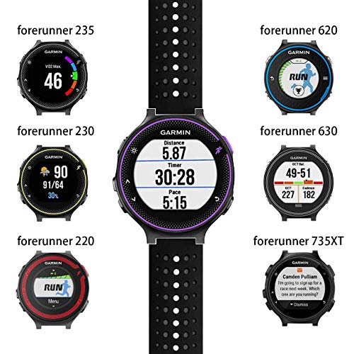 Image of Band Compatible with Garmin Forerunner 235, Soft Silicone Replacement Watch Band Strap Wristband for 220 /230 /235 /620 /630 /735XT /235 Lite Smart Watch for Women Men